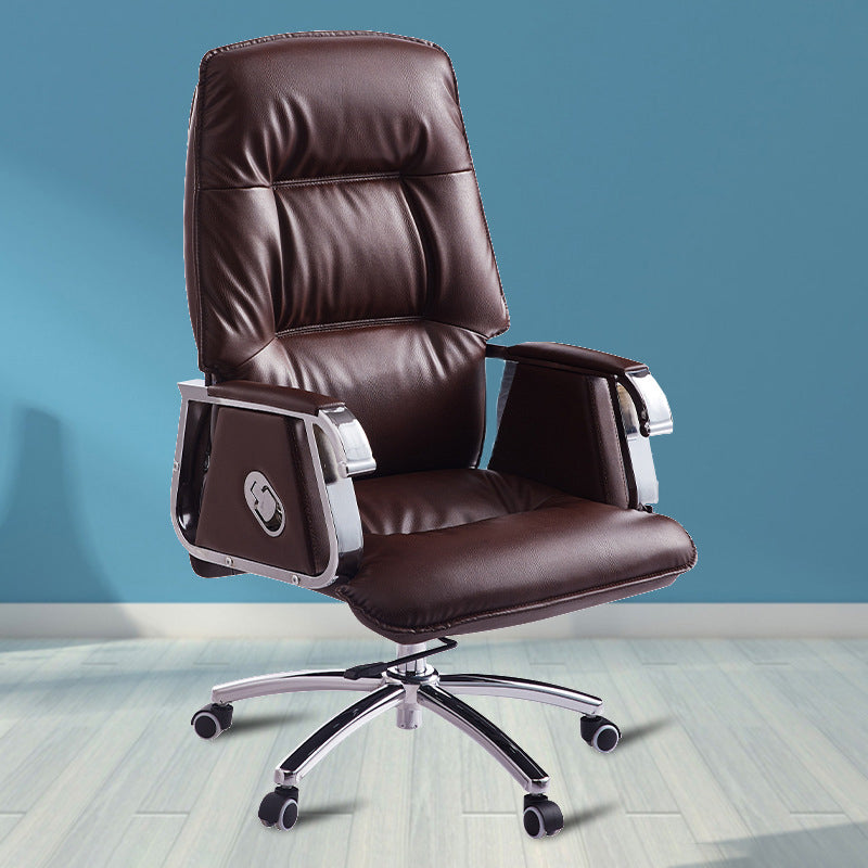 Modern Slide Office Chair Adjustable Seat Height Padded Arms Desk Chair with Wheels