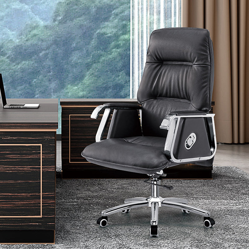 Modern Slide Office Chair Adjustable Seat Height Padded Arms Desk Chair with Wheels