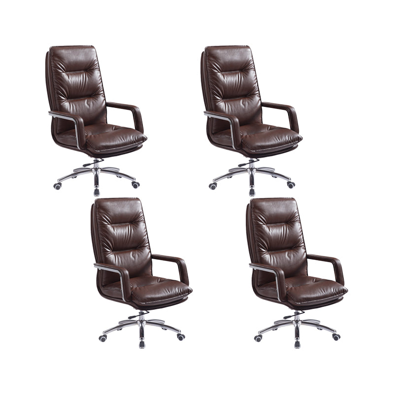 Modern Office Chair Padded Arms Desk Chair Adjustable Seat Height with Wheels