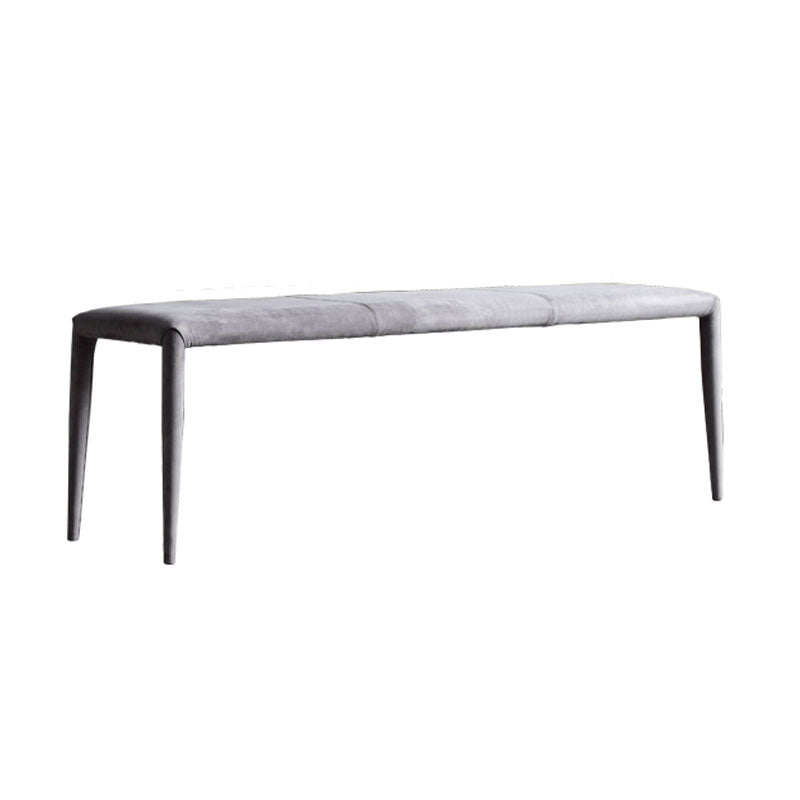 Contemporary Upholstered Bench Rectangle Seating Bench in Gray with 4 Legs