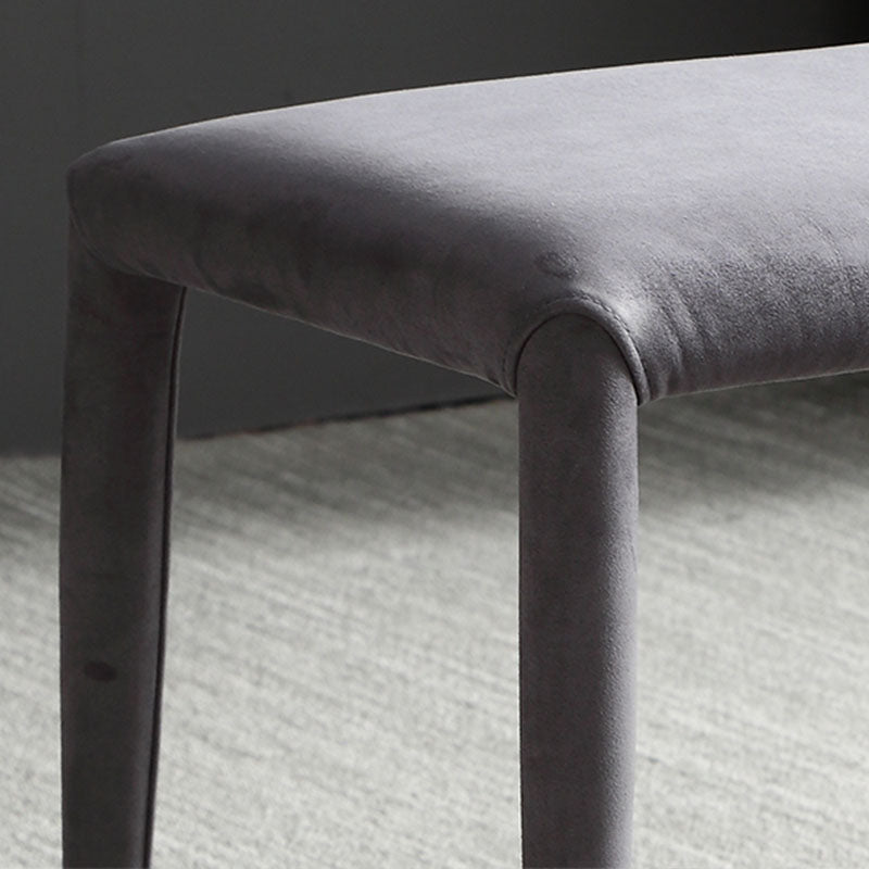 Contemporary Upholstered Bench Rectangle Seating Bench in Gray with 4 Legs