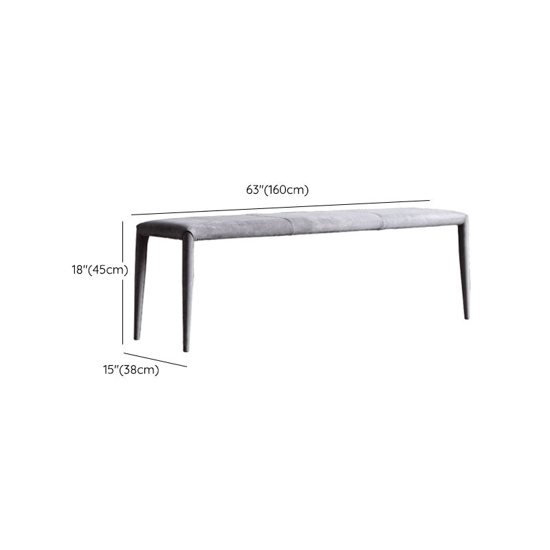 Contemporary Upholstered Bench Rectangle Seating Bench in Gray with 4 Legs