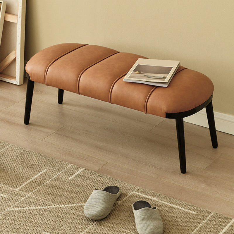 Contemporary Upholstered Bench Home Seating Bench with 4 Legs