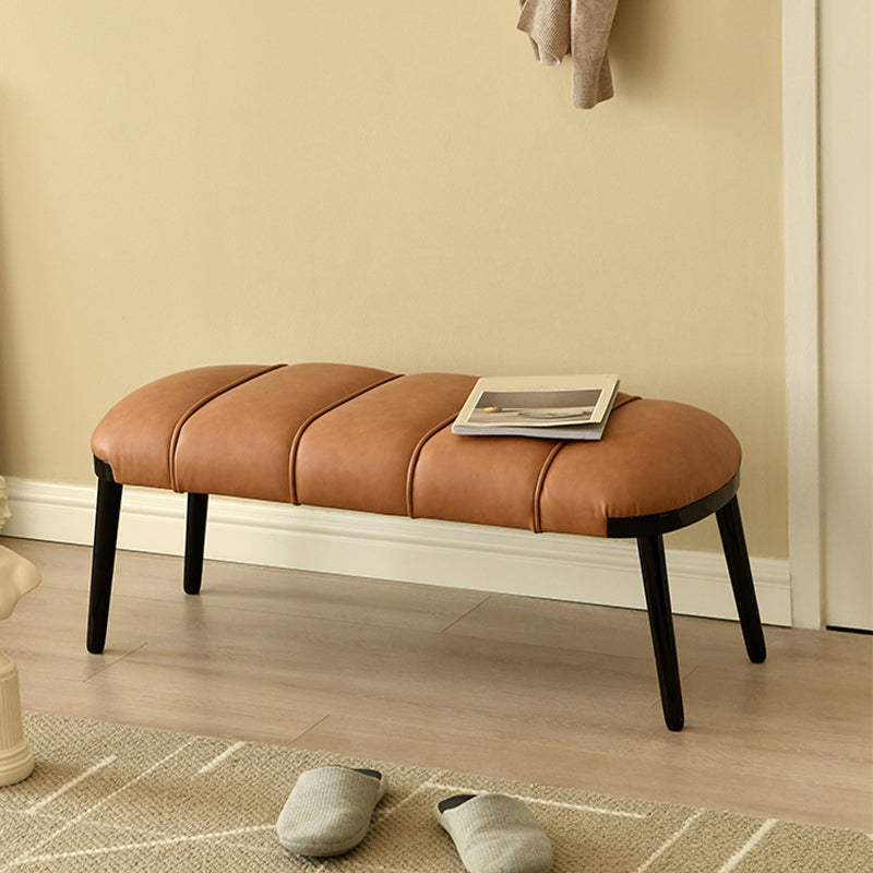 Contemporary Upholstered Bench Home Seating Bench with 4 Legs