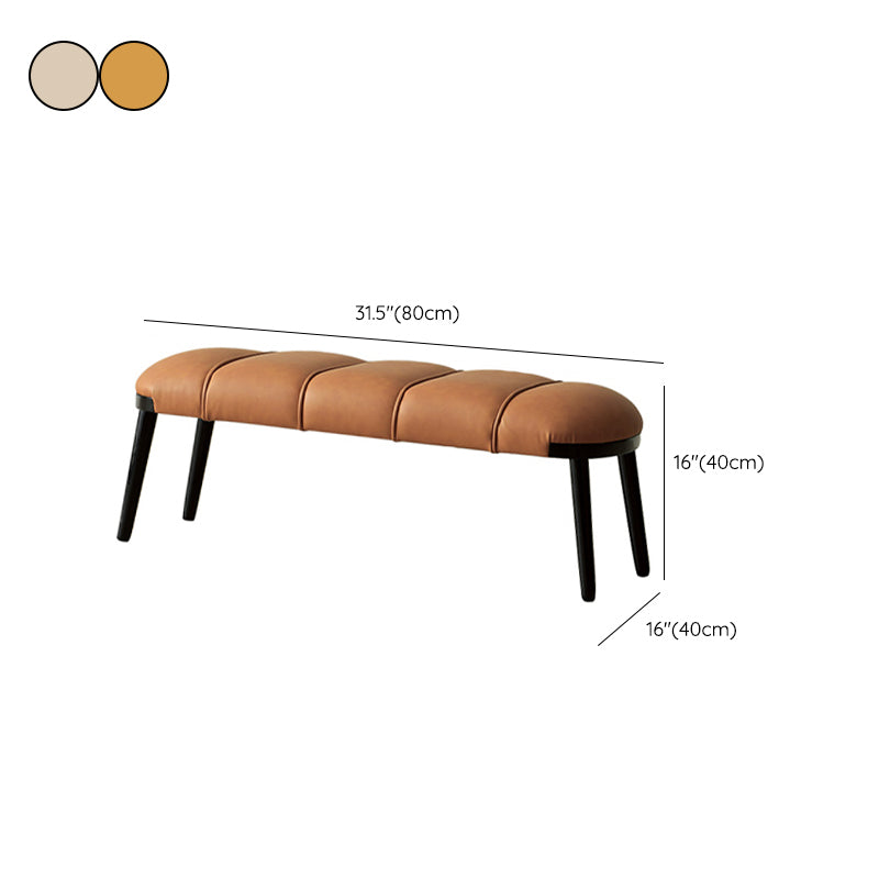 Contemporary Upholstered Bench Home Seating Bench with 4 Legs