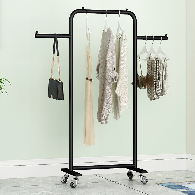 Metal Coat Hanger Modern Style Home Floor Coat Rack with Casters