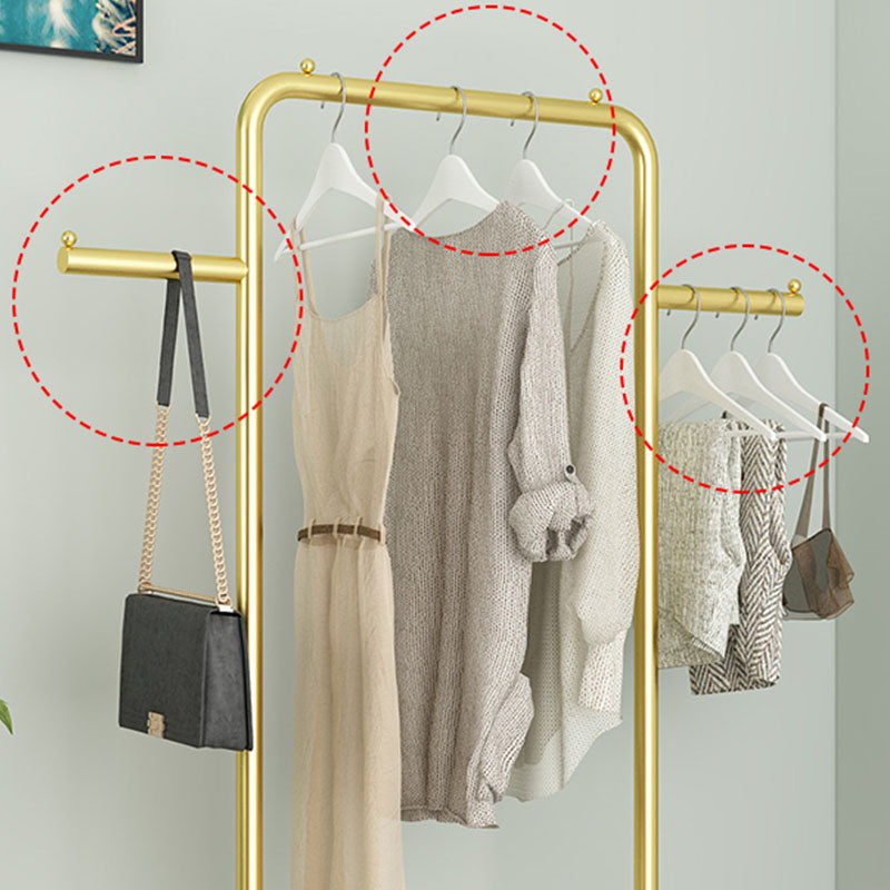 Metal Coat Hanger Modern Style Home Floor Coat Rack with Casters