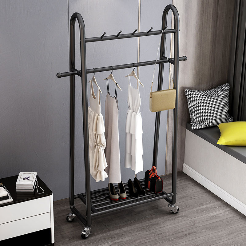 Metal Hall Stand Modern Style Simple Household Floor Coat Rack with Pulley