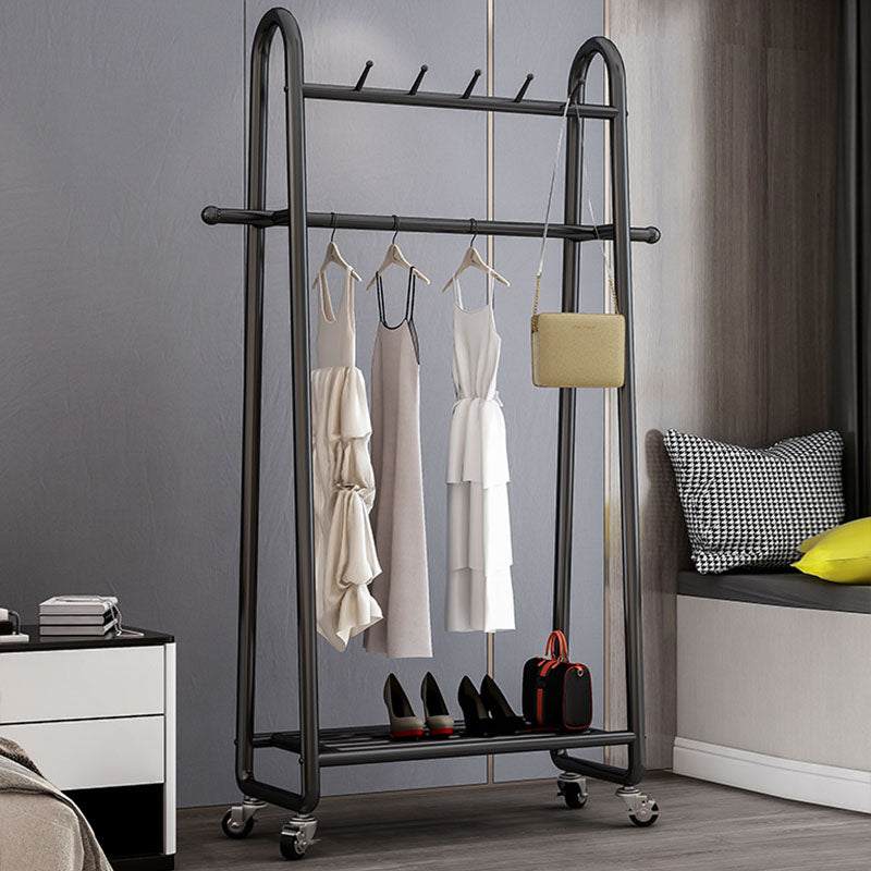 Metal Hall Stand Modern Style Simple Household Floor Coat Rack with Pulley