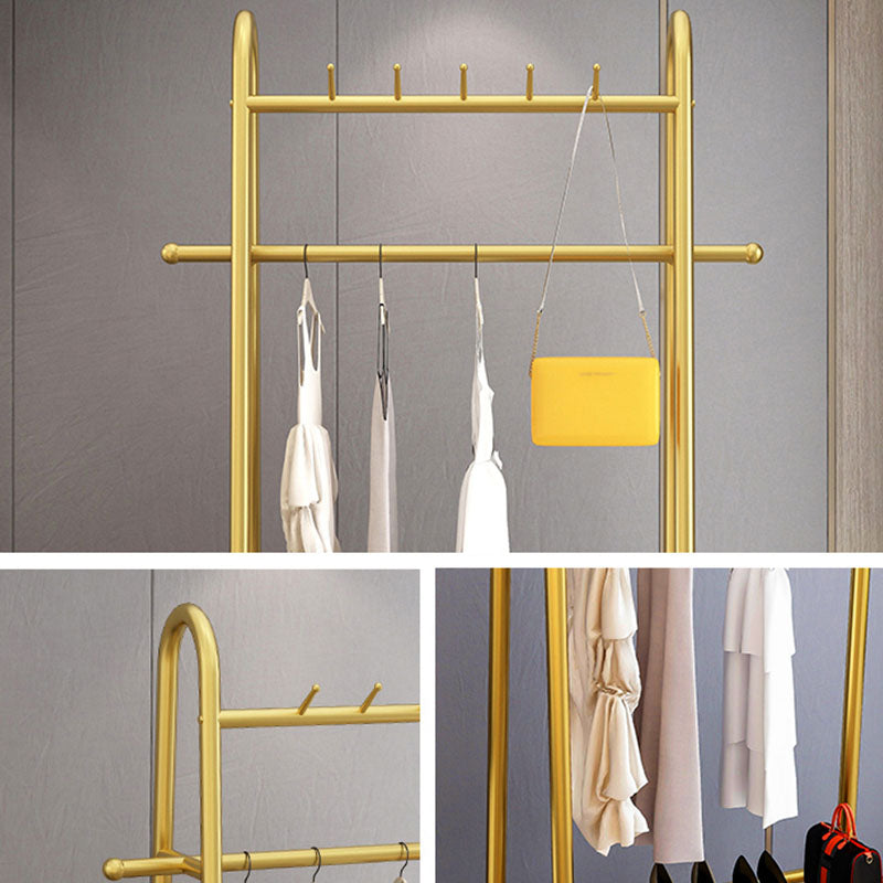 Metal Hall Stand Modern Style Simple Household Floor Coat Rack with Pulley