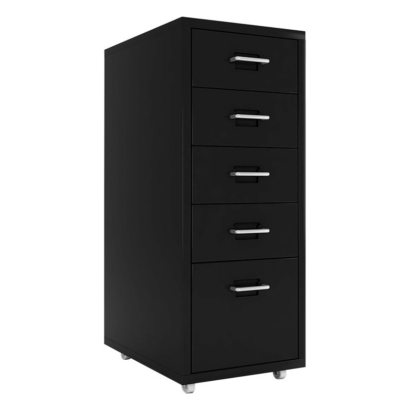 Home Office File Cabinet Modern Solid Color Metal Filing Cabinet On Castors