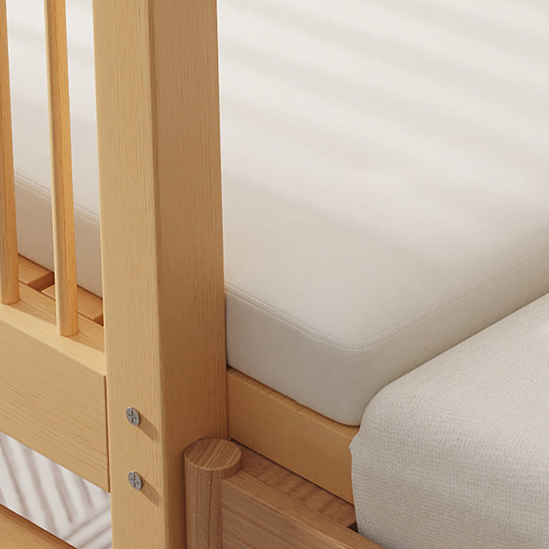 Contemporary Solid Wood Nursery Bed with Guardrail in Natural