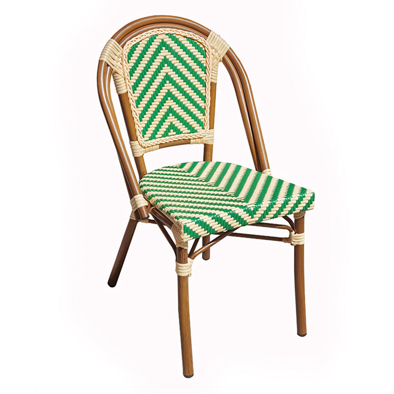 Tropical Dining Side Chair/Dining Armchair with Faux Rattan Back