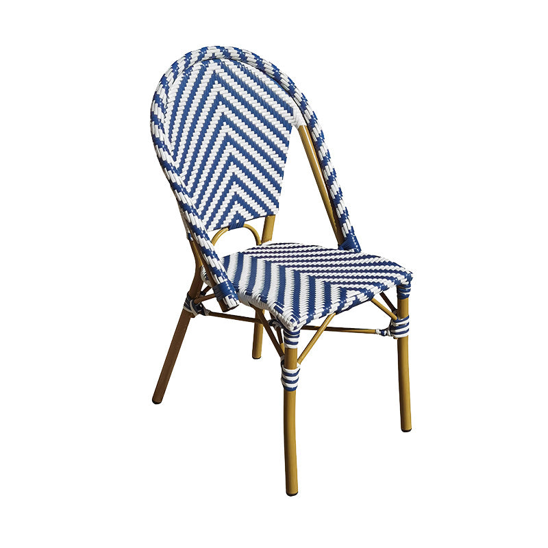 Tropical Dining Side Chair/Dining Armchair with Faux Rattan Back