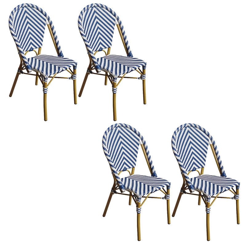 Tropical Dining Side Chair/Dining Armchair with Faux Rattan Back