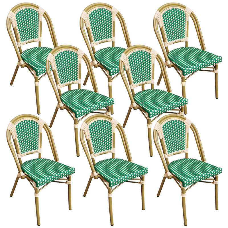 Tropical Dining Side Chair/Dining Armchair with Faux Rattan Back