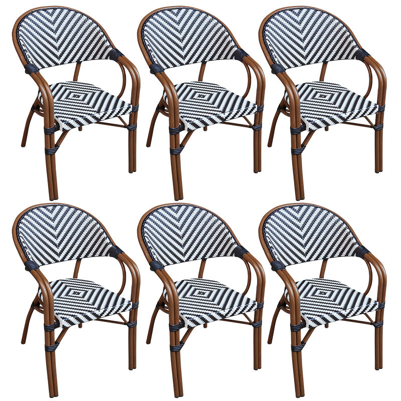 Tropical Dining Side Chair/Dining Armchair with Faux Rattan Back