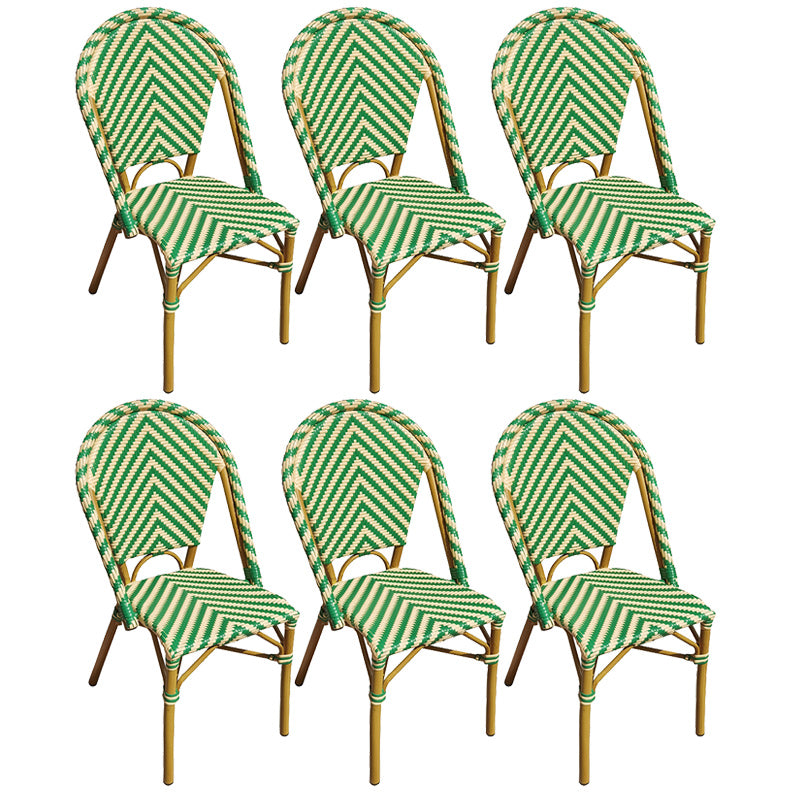 Tropical Dining Side Chair/Dining Armchair with Faux Rattan Back