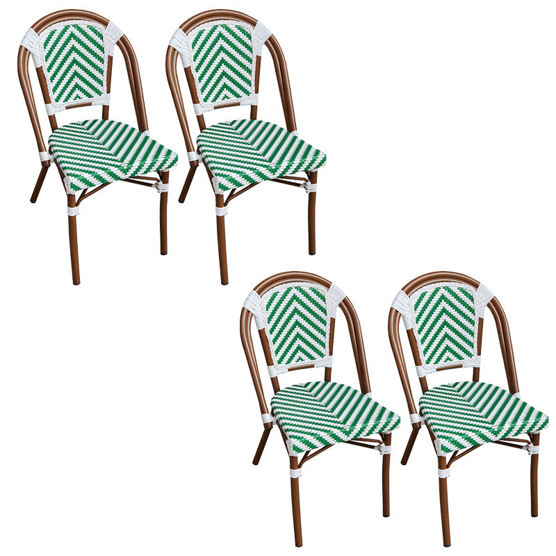 Tropical Dining Side Chair/Dining Armchair with Faux Rattan Back