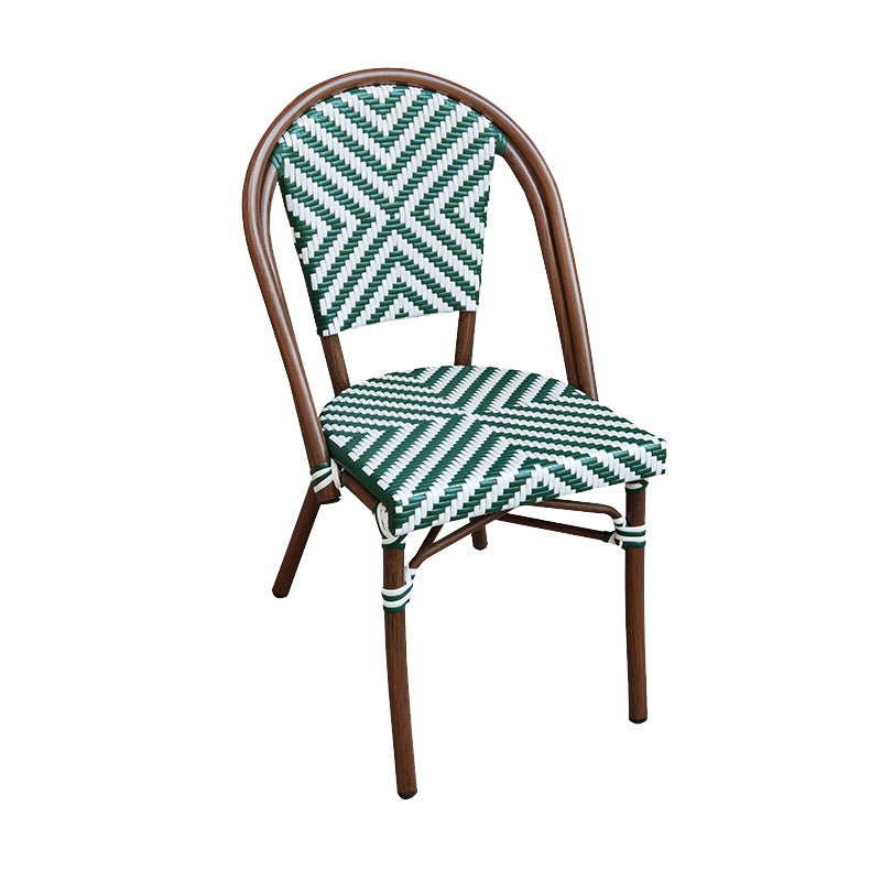 Tropical Dining Side Chair/Dining Armchair with Faux Rattan Back