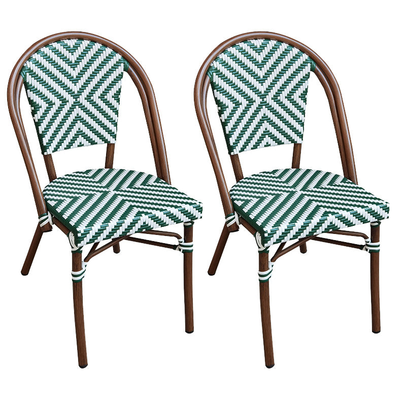 Tropical Dining Side Chair/Dining Armchair with Faux Rattan Back