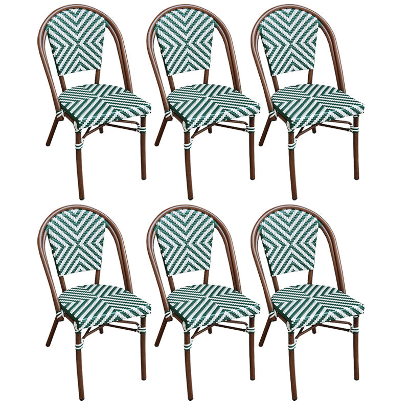 Tropical Dining Side Chair/Dining Armchair with Faux Rattan Back