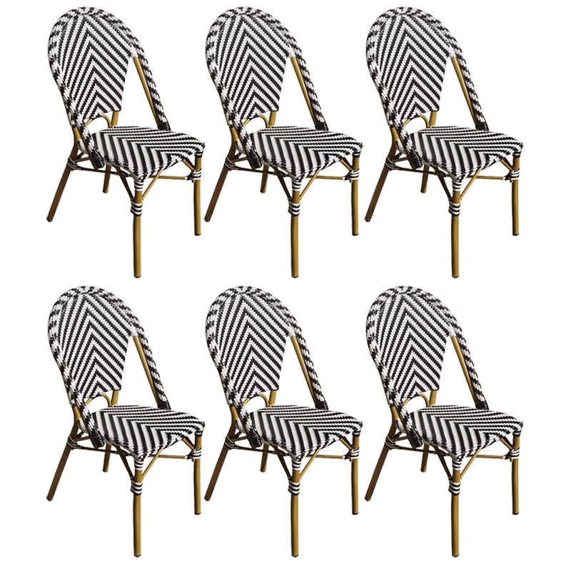 Tropical Dining Side Chair/Dining Armchair with Faux Rattan Back