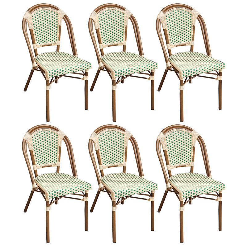 Tropical Dining Side Chair/Dining Armchair with Faux Rattan Back