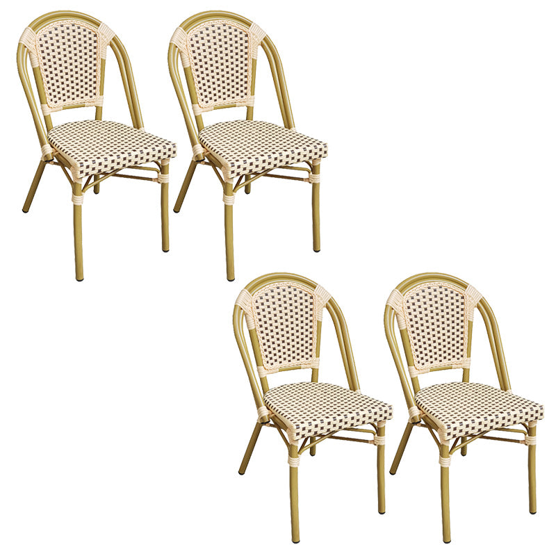 Tropical Dining Side Chair/Dining Armchair with Faux Rattan Back