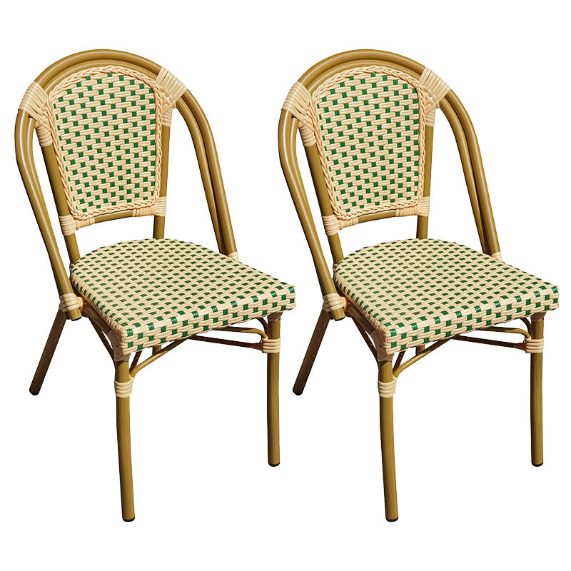 Tropical Dining Side Chair/Dining Armchair with Faux Rattan Back