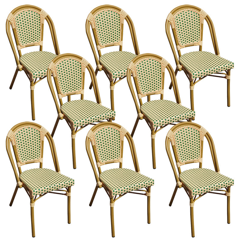 Tropical Dining Side Chair/Dining Armchair with Faux Rattan Back