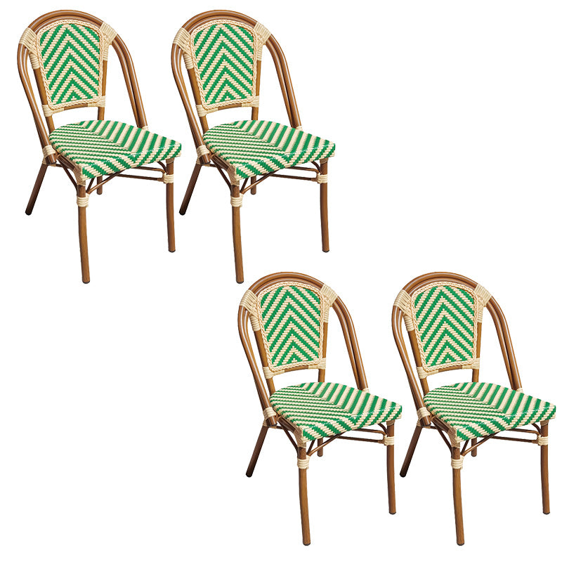 Tropical Dining Side Chair/Dining Armchair with Faux Rattan Back