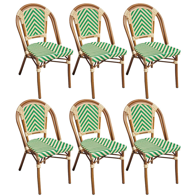 Tropical Dining Side Chair/Dining Armchair with Faux Rattan Back