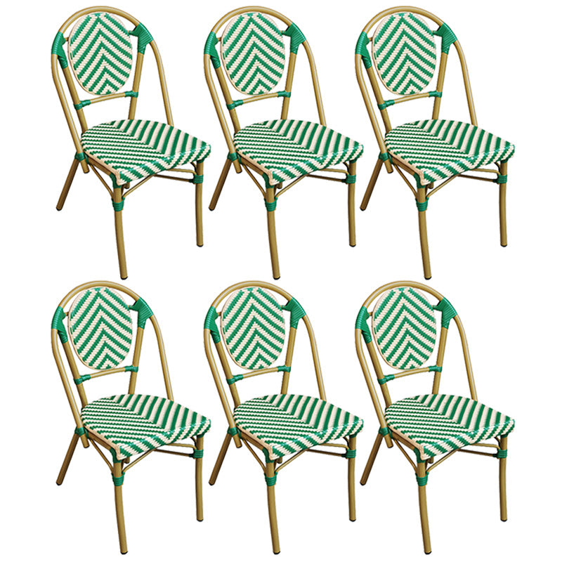 Tropical Dining Side Chair/Dining Armchair with Faux Rattan Back