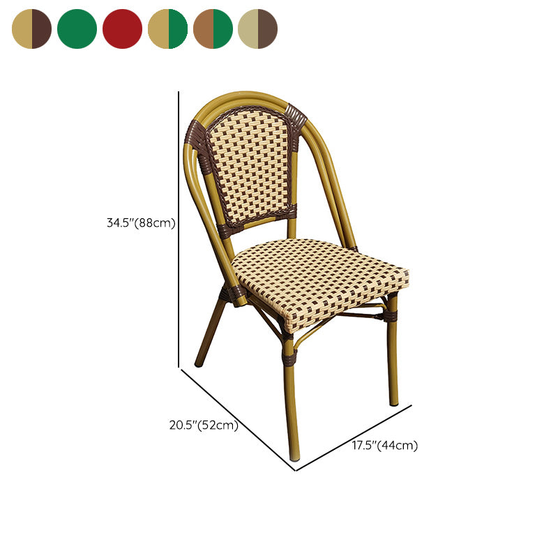 Tropical Dining Side Chair/Dining Armchair with Faux Rattan Back