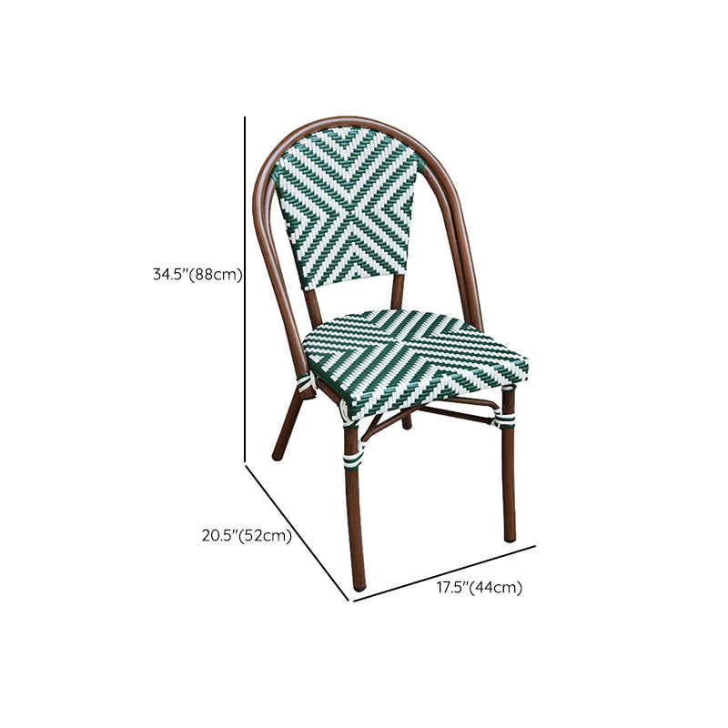 Tropical Dining Side Chair/Dining Armchair with Faux Rattan Back