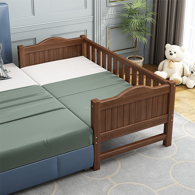 Traditional Nursery Crib in Brown Solid Wood with Guardrail Arched Crib