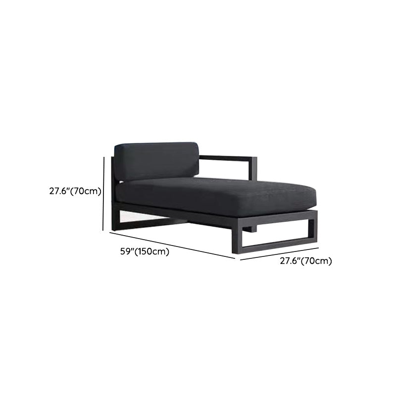 Black Metal Patio Sofa Industrial Style Minimalist Villa Outdoor Patio Sofa