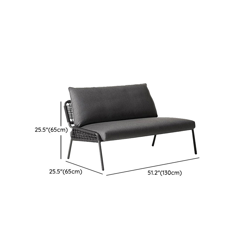 Simple Metal Patio Sofa Industrial Style Villa Outdoor Patio Sofa