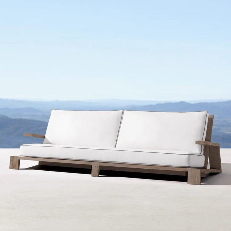 Simple White Patio Sofa Farmhouse Style Villa Outdoor Patio Sofa