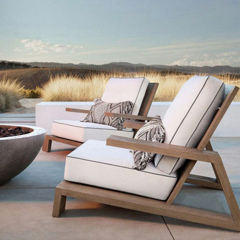 Simple White Patio Sofa Farmhouse Style Villa Outdoor Patio Sofa