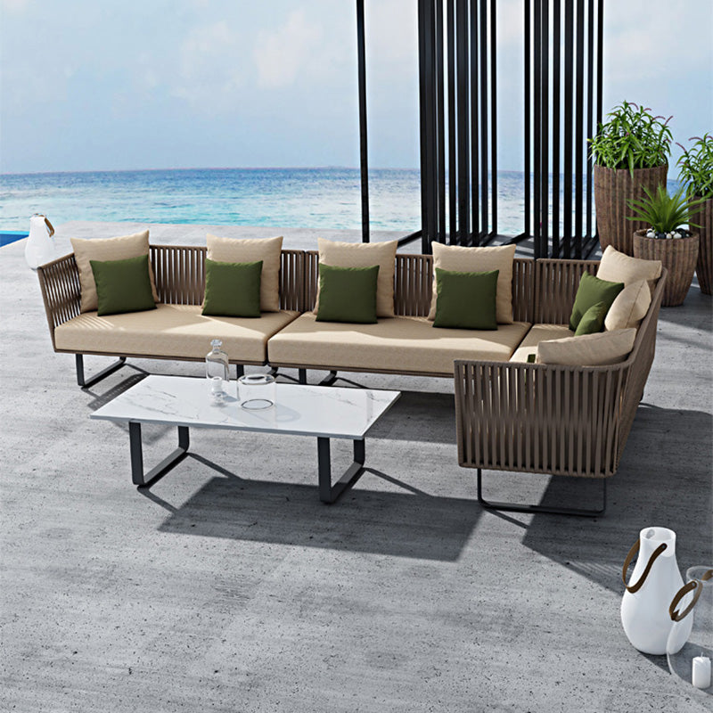 Metal Outdoor Patio Sofa Modern Style Minimalist Villa Patio Sofa