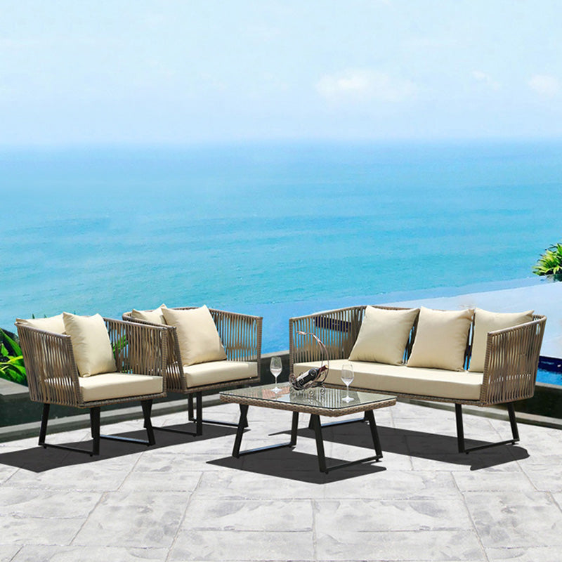 Metal Outdoor Patio Sofa Modern Style Minimalist Villa Patio Sofa