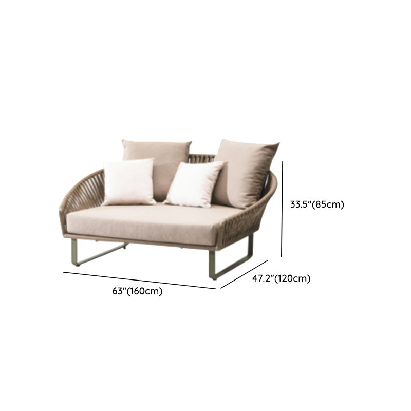 Metal Outdoor Patio Sofa Modern Style Minimalist Villa Patio Sofa