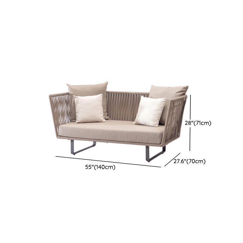 Metal Outdoor Patio Sofa Modern Style Minimalist Villa Patio Sofa