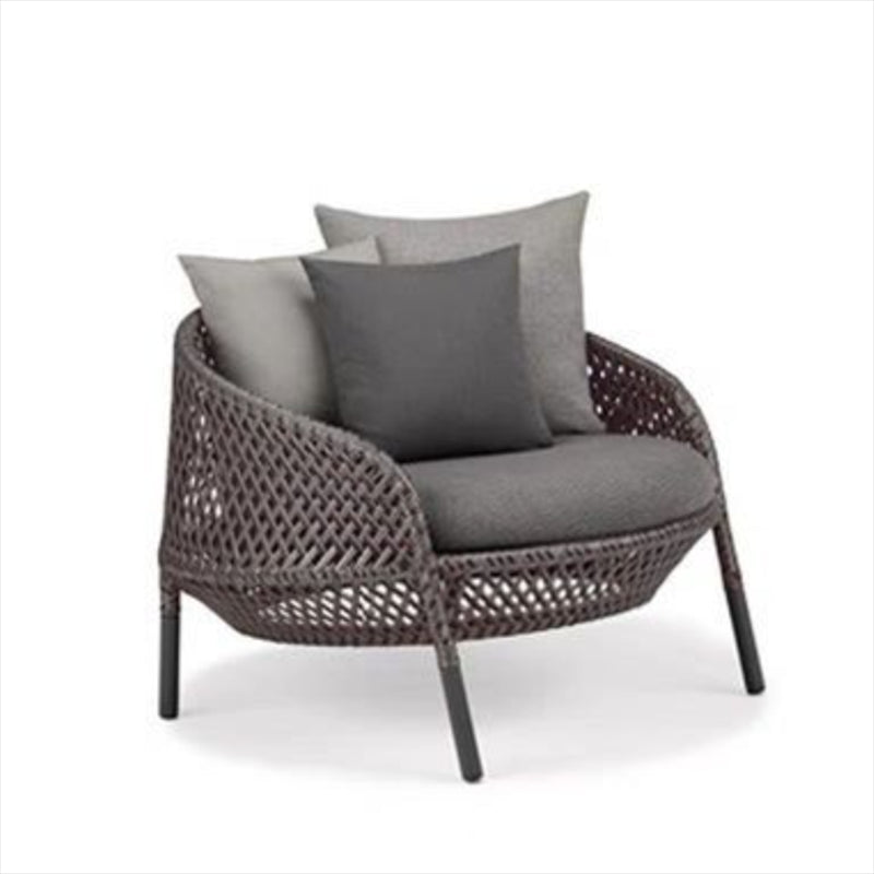 Metal and Rattan Patio Sofa Contemporary Villa Outdoor Patio Sofa