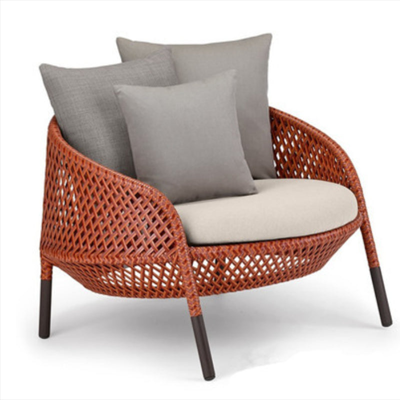 Metal and Rattan Patio Sofa Contemporary Villa Outdoor Patio Sofa