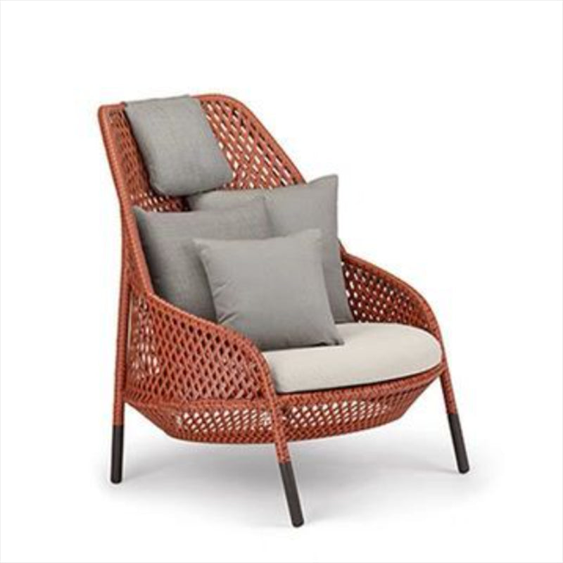 Metal and Rattan Patio Sofa Contemporary Villa Outdoor Patio Sofa