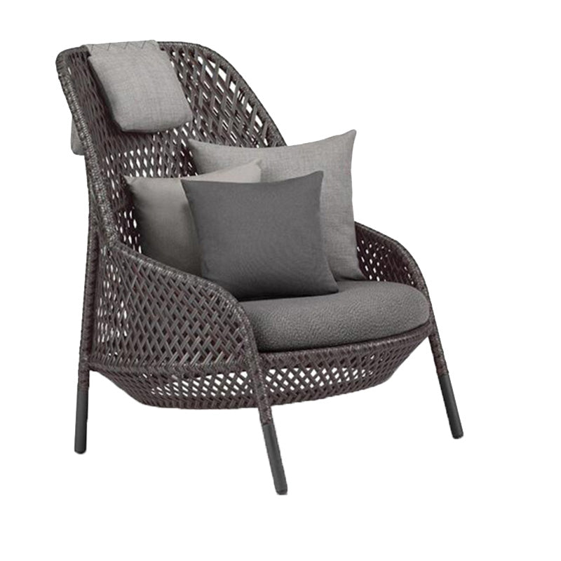 Metal and Rattan Patio Sofa Contemporary Villa Outdoor Patio Sofa