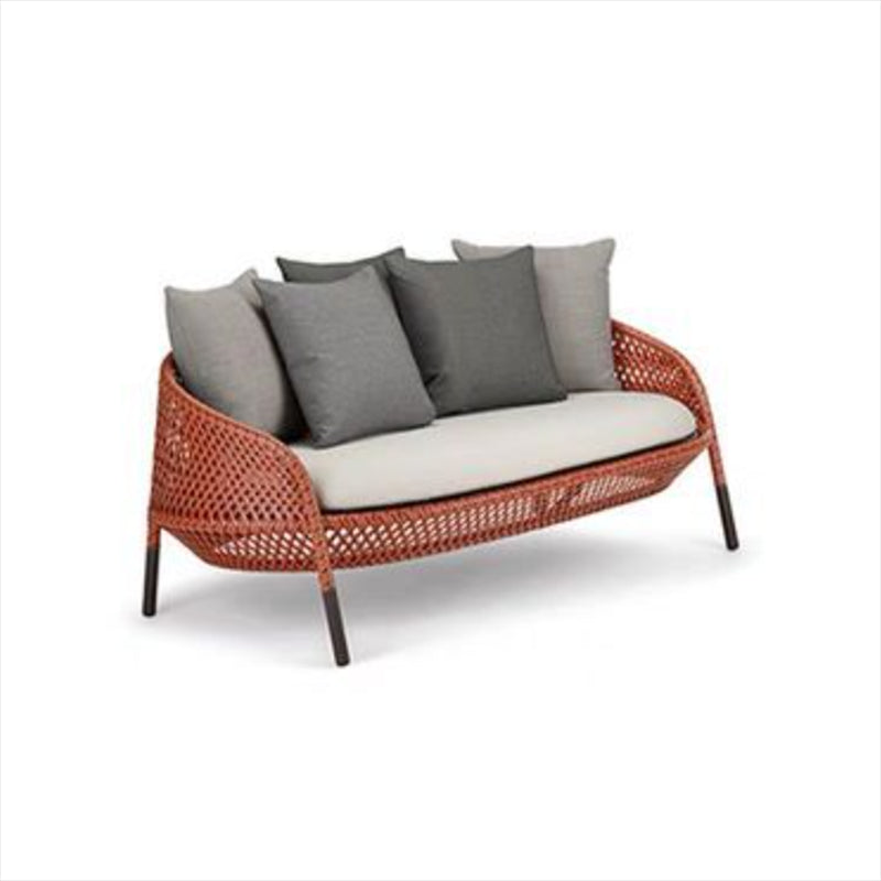 Metal and Rattan Patio Sofa Contemporary Villa Outdoor Patio Sofa